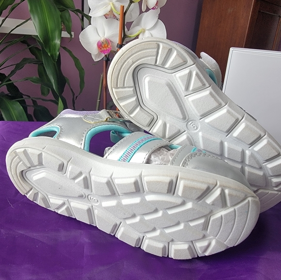 Stride Rite NWT Iggy Silver/Purple/Teal Sandal - size 9M (toddler) - Picture 2 of 6